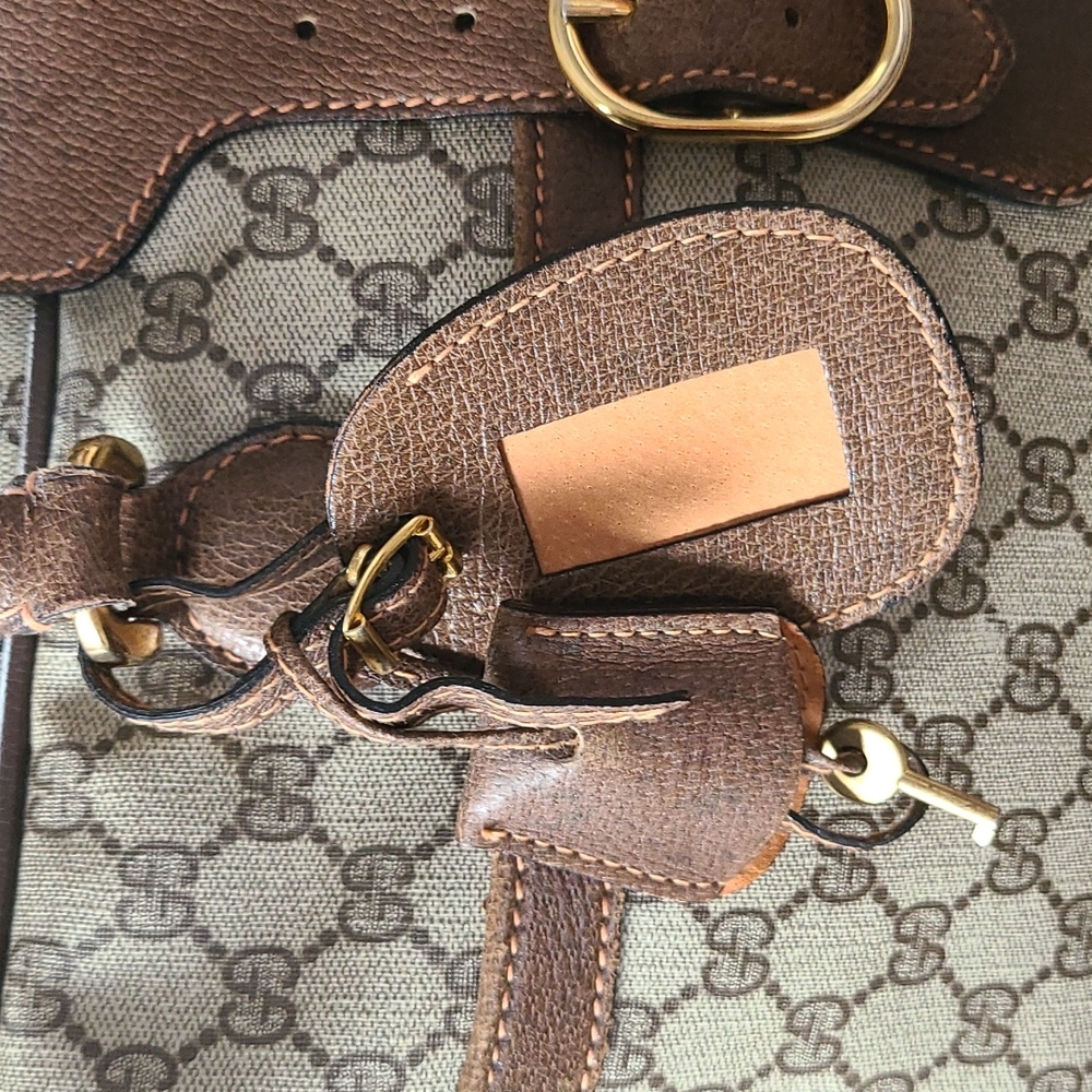 GUCCI suitcase oversized large travel satchel vintage, GG logo RARE original key - Picture 2 of 14
